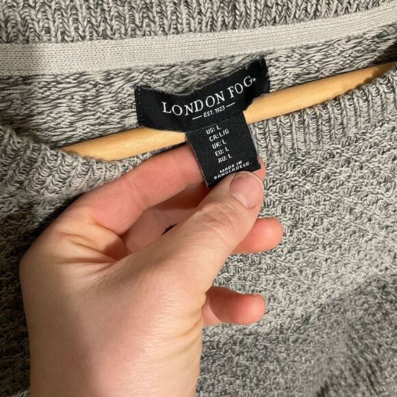 London Fog men’s multicolor gray crewneck sweater size large - Picture 4 of 7